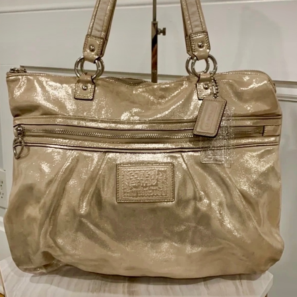 Coach Metallic Shimmer Poppy Tote
